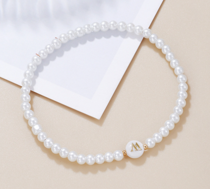 Pearl Initial Bracelet