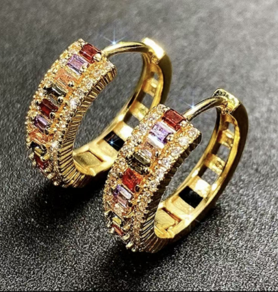 Rainbow Hoops — 18K Gold Plated