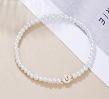Pearl Initial Bracelet