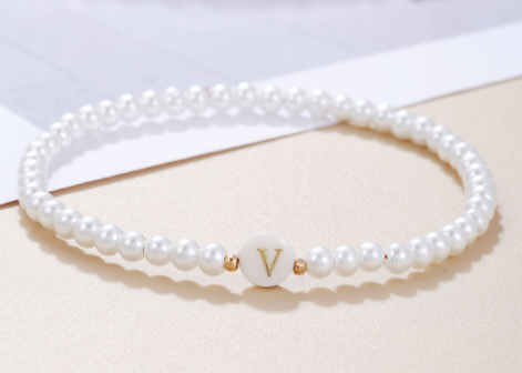 Pearl Initial Bracelet