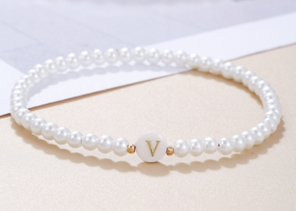 Pearl Initial Bracelet