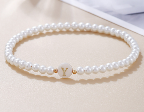 Pearl Initial Bracelet