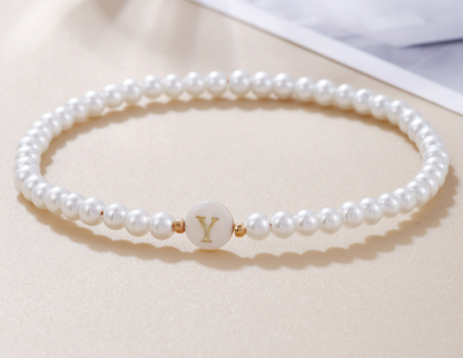 Pearl Initial Bracelet