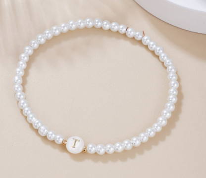 Pearl Initial Bracelet