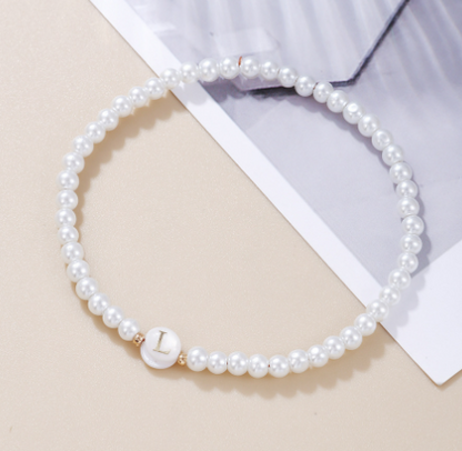 Pearl Initial Bracelet