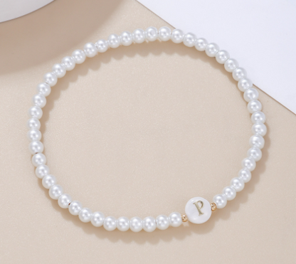Pearl Initial Bracelet